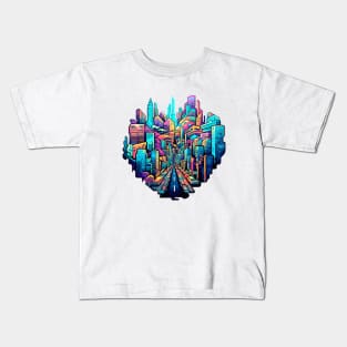 Modern City Urbain Skylines Cityscape Creativity Kids T-Shirt